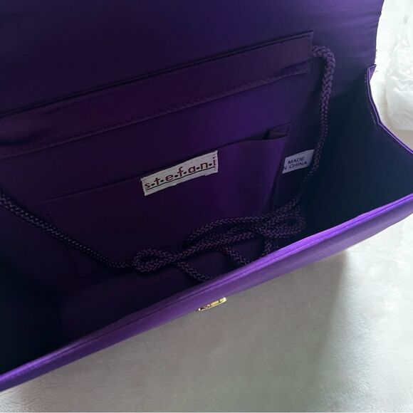 Vintage Purple Sequins Crossbody Purse Hand Bag Clutch by Stefani - Picture 2 of 14